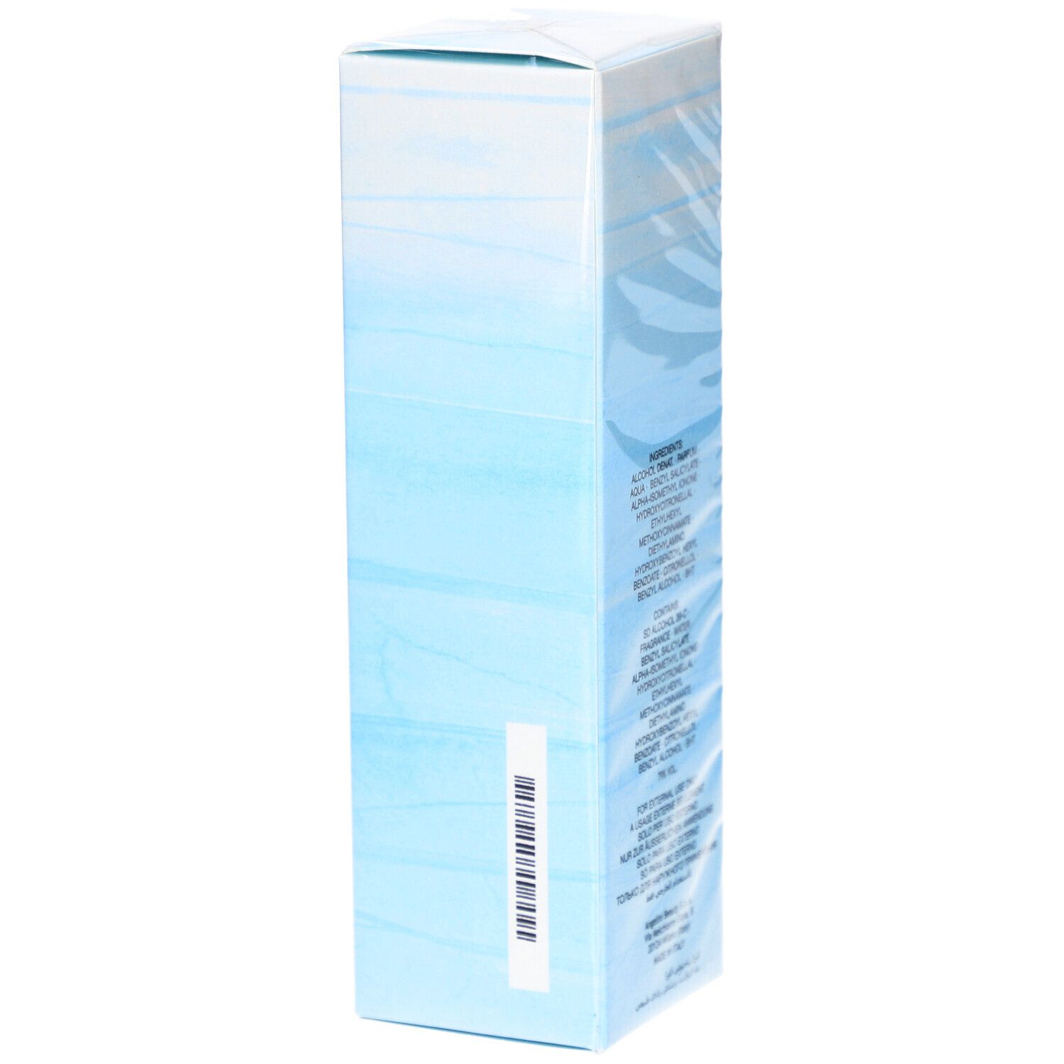 Scatola di Laura Eau de Toilette. Retro con codice a barre e testo.