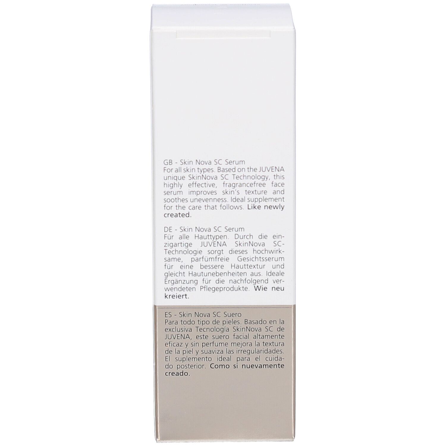 Retro della confezione. Testo multilingue.