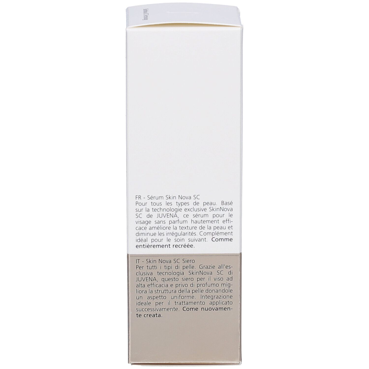 Retro della confezione. Testo multilingue.