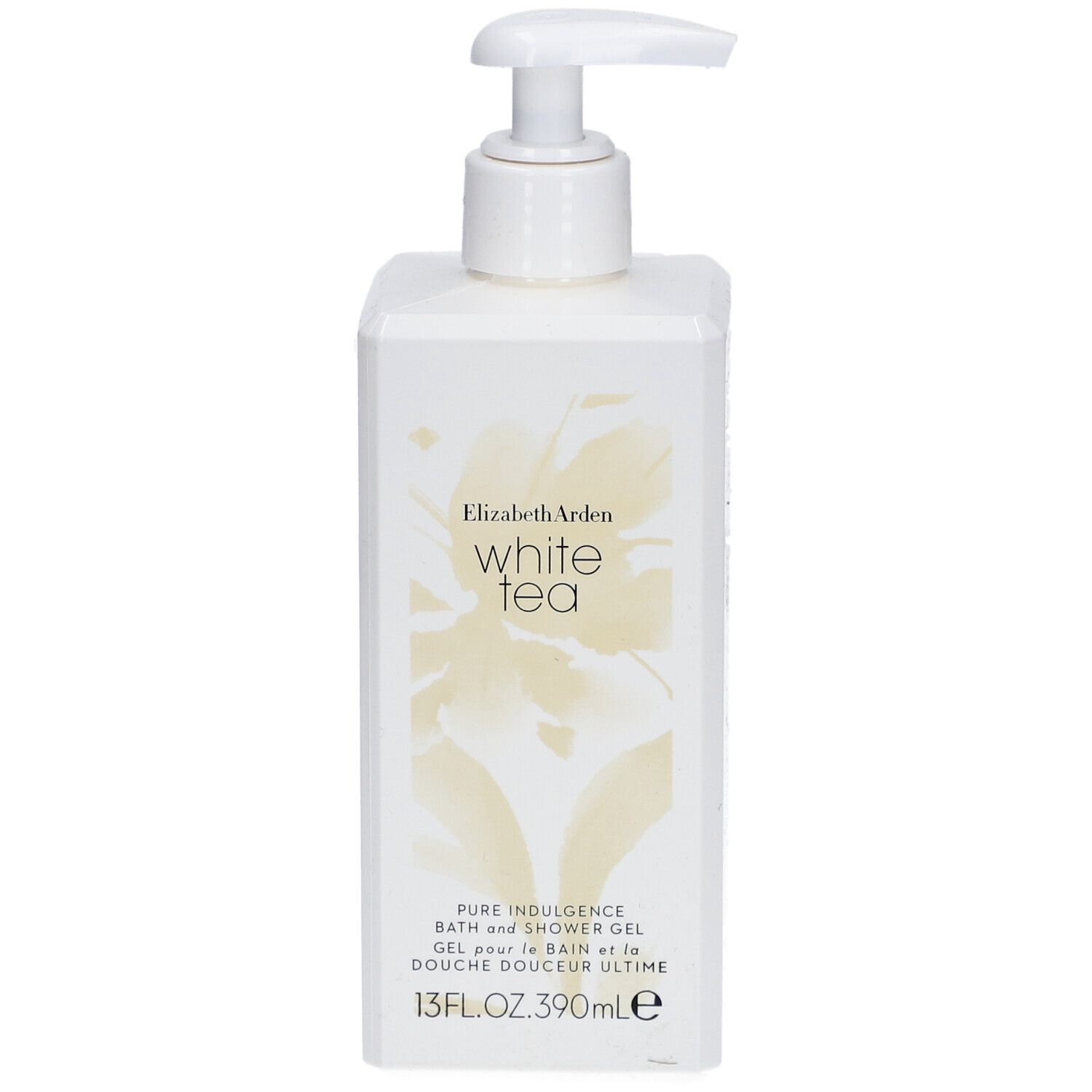 Elizabeth Arden White Tea bagnoschiuma in flacone bianco con dispenser a pompa. 390ml.