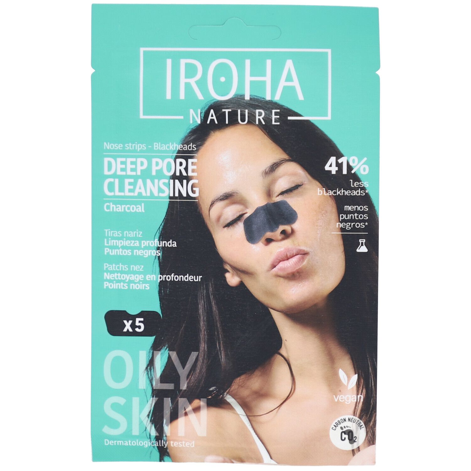 Iroha Nature Detox Nose Strips Rimuove i punti neri 5 unità