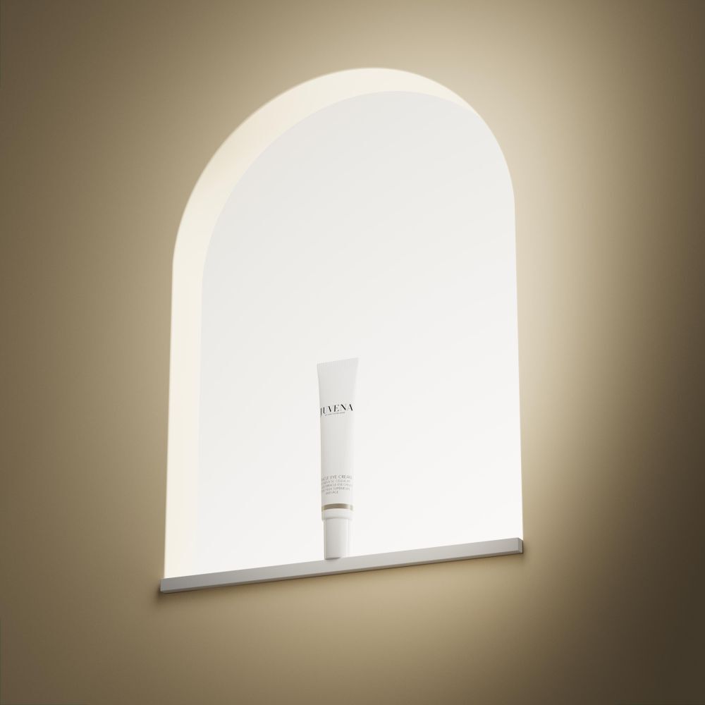 Tubo bianco in una nicchia. Scritta: JUVENA. Nome del prodotto illeggibile.