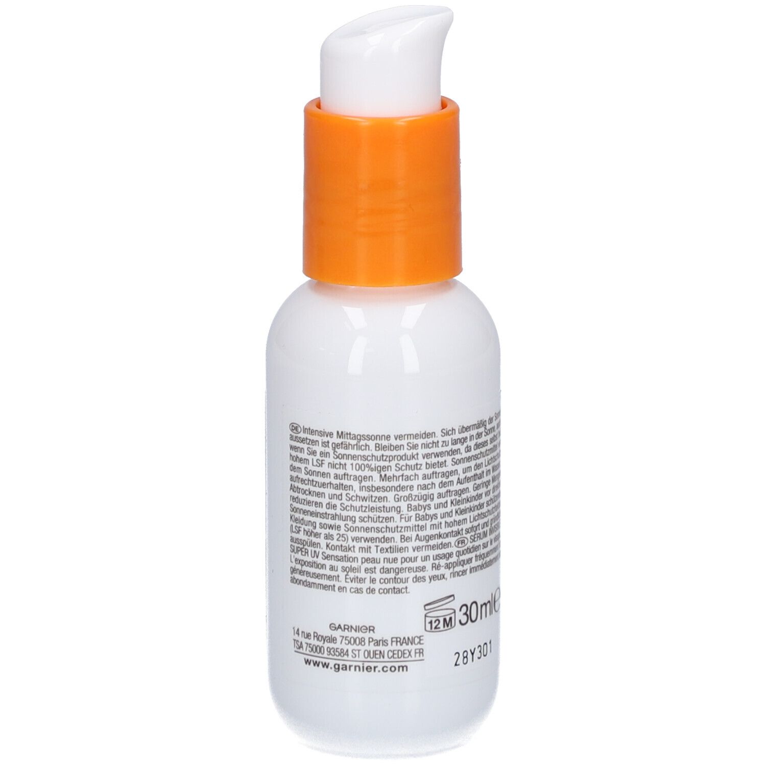 Siero Garnier con fattore di protezione solare 50+, protezione UVA e UVB, per tutti i tipi di pelle