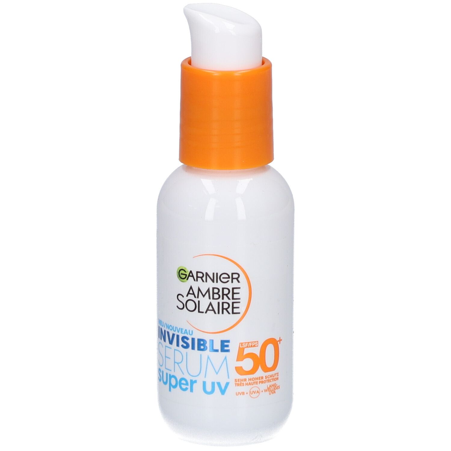Siero Garnier con fattore di protezione solare 50+, protezione UVA e UVB, per tutti i tipi di pelle