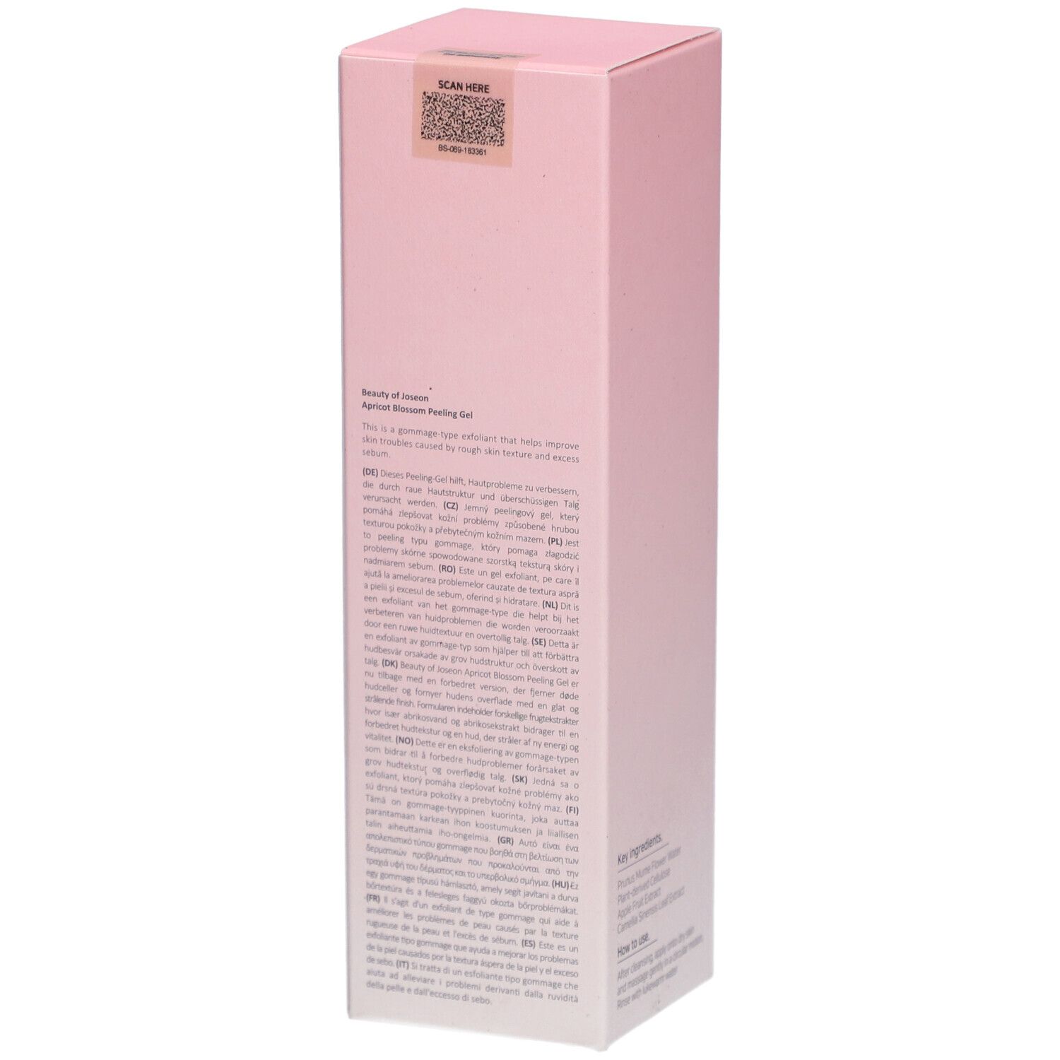 Confezione rosa con logo e testo asiatico. Nome del prodotto e marchio Beauty of Joseon visibili.