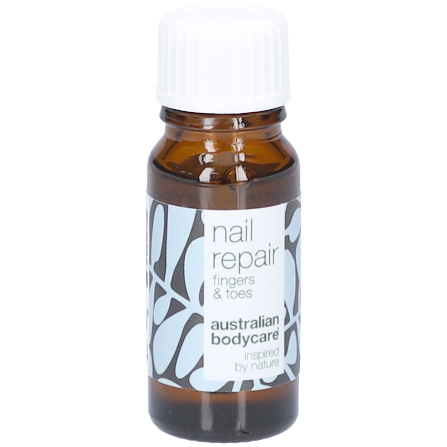 Flacone marrone con tappo bianco. Etichetta: nail repair, fingers & toes, australian bodycare.
