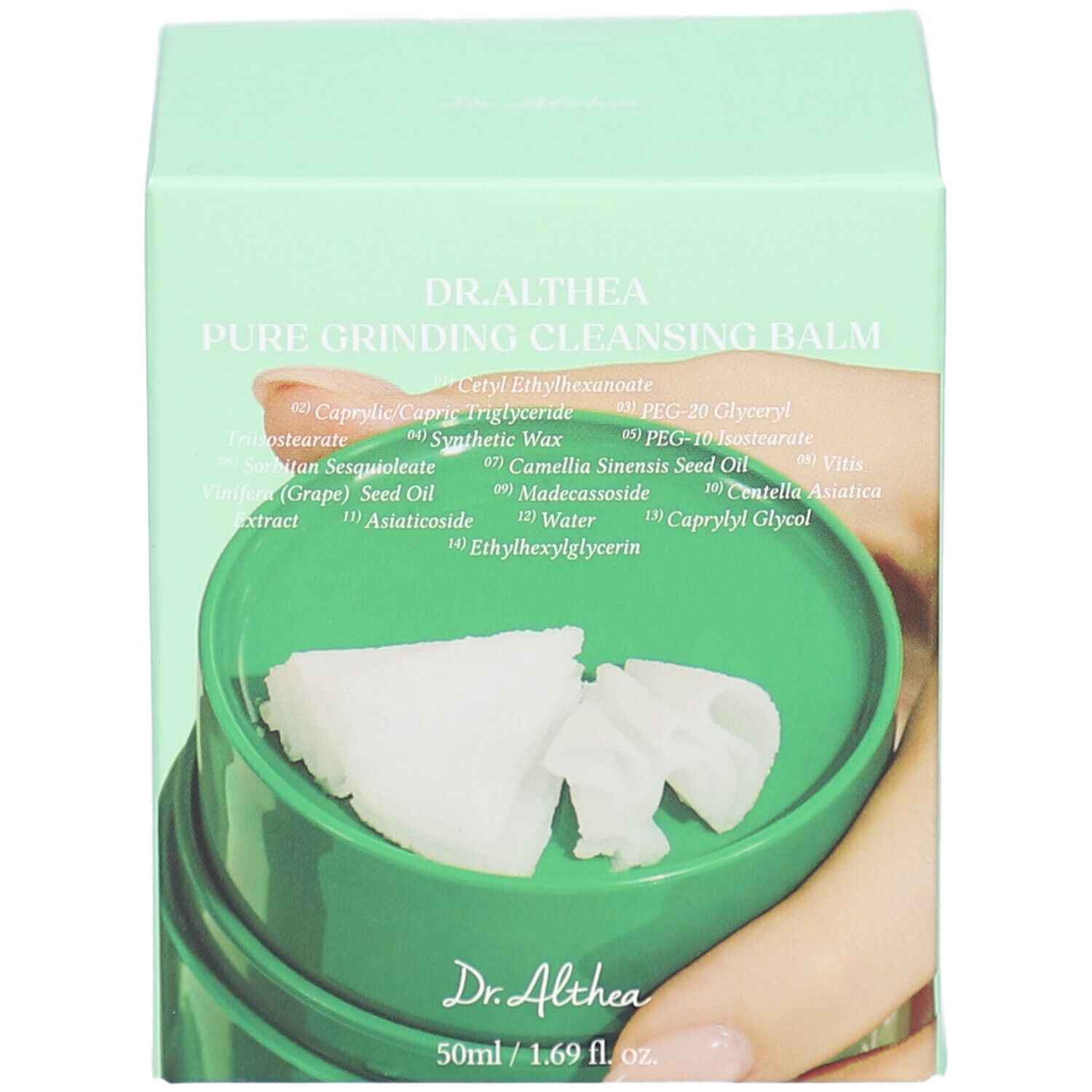 Barattolo verde con nome del prodotto e ingredienti. Prodotto in barattolo verde con salviette. Sigillo vegano.