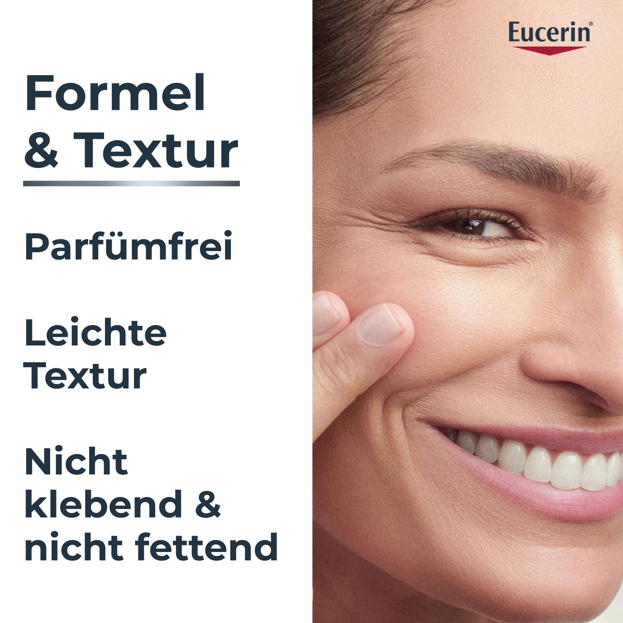 Formula e texture di Eucerin Hyaluron-Filler Contorno Occhi: senza profumo, texture leggera e non appiccicosa.