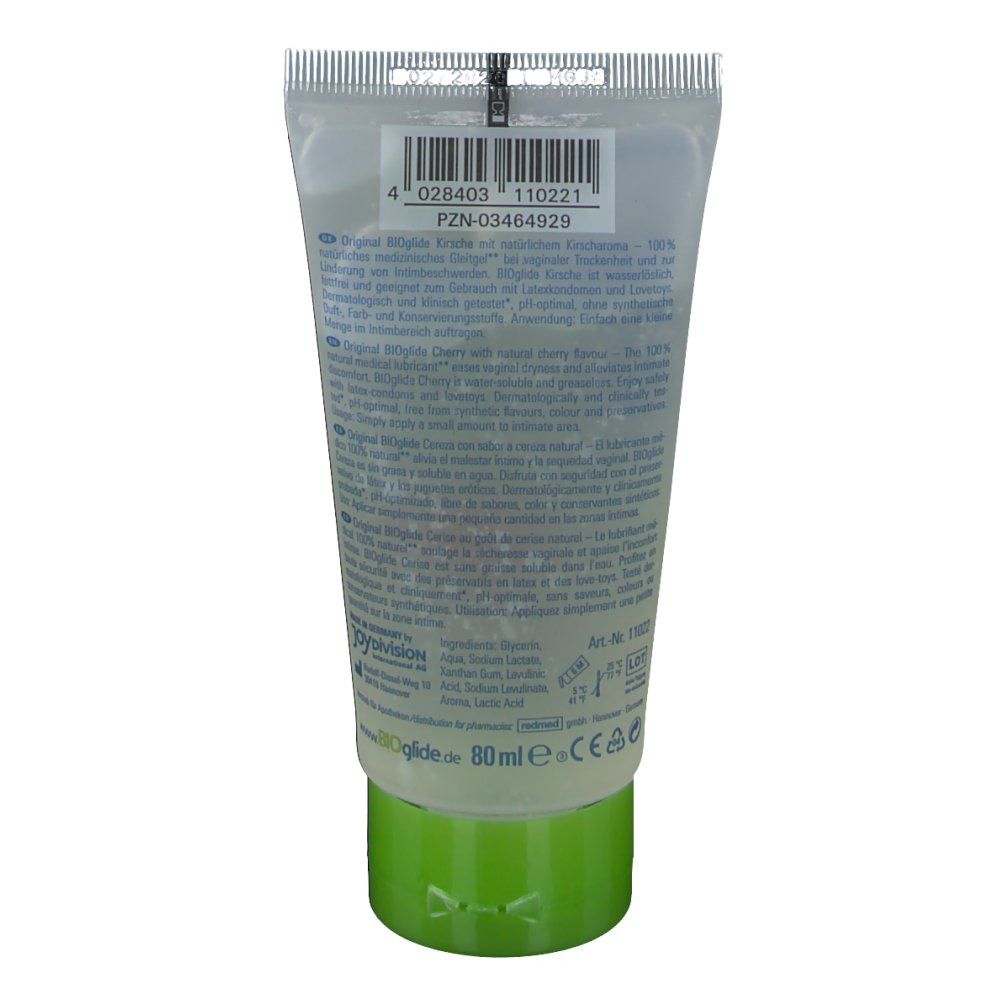 Retro di un tubo. Testo in tedesco. Tappo verde. Codice a barre e numero PZN.