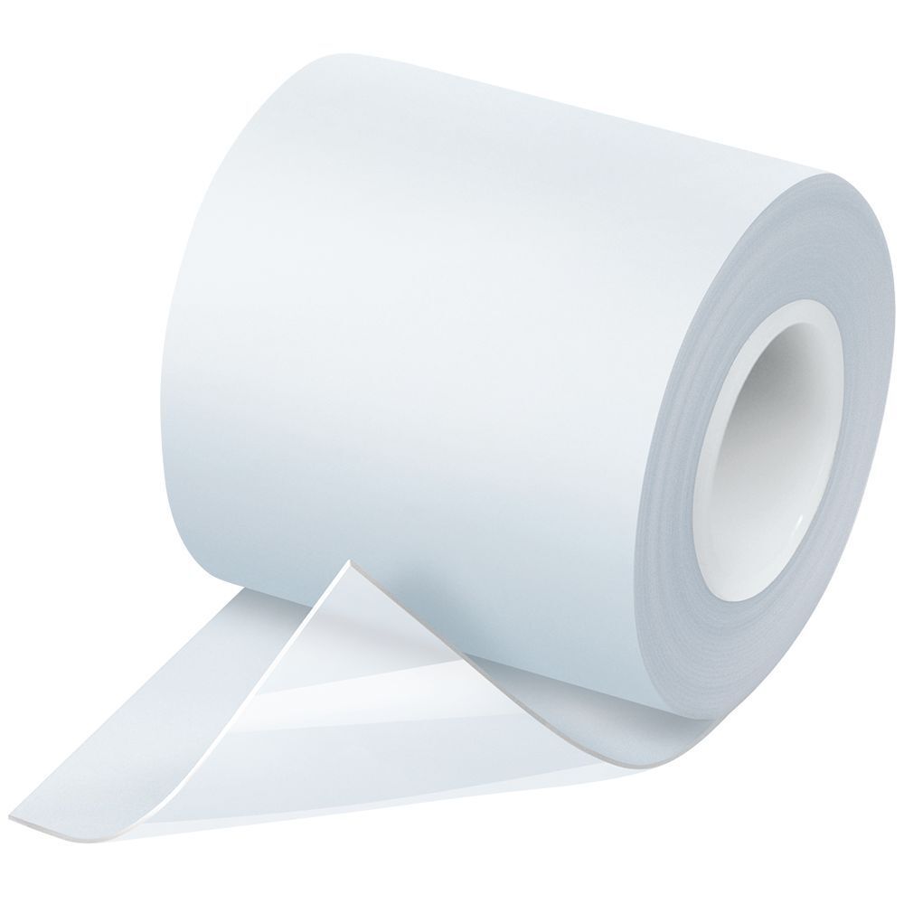 Rotolo di medicazione trasparente. Una parte del bendaggio è srotolata e visibile.