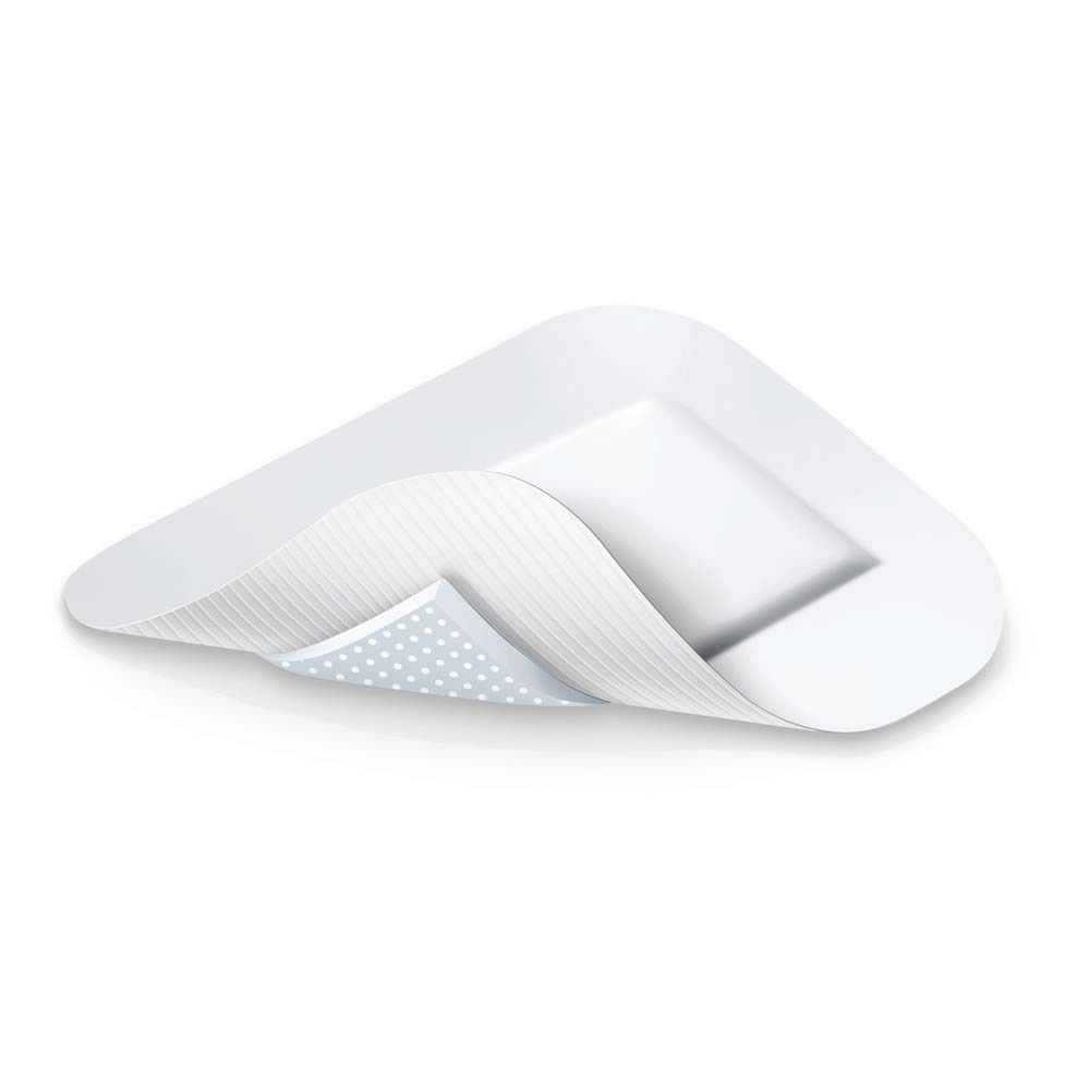 Singolo cerotto COSMOPOR Advance. Bianco, rettangolare con angoli arrotondati, con pellicola.