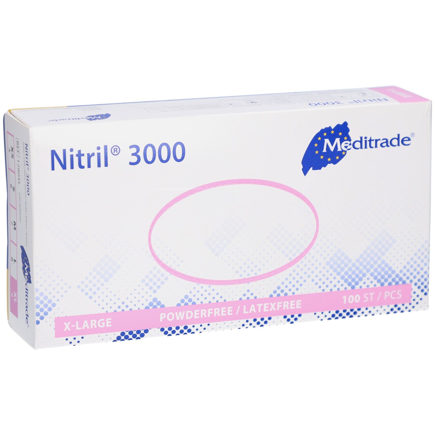 Confezione di guanti Nitril® 3000 Meditrade. X-Large, senza polvere/lattice, 100 pezzi.