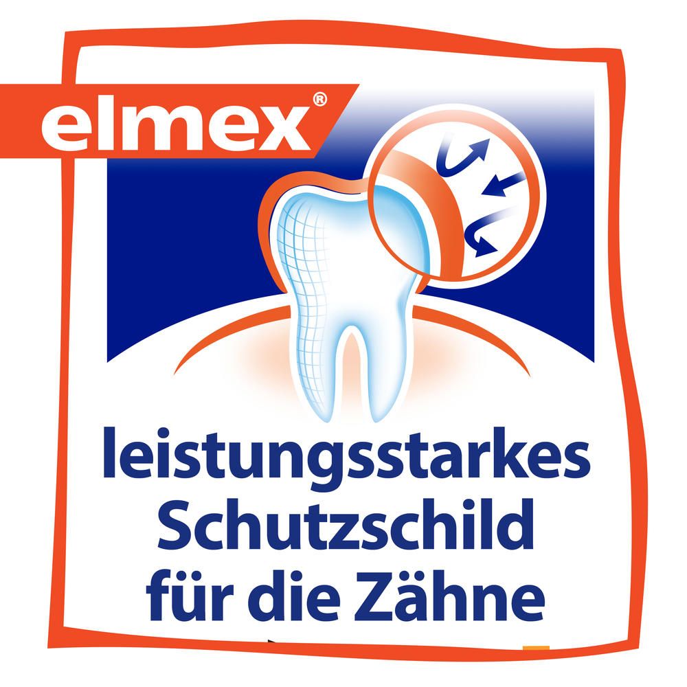 Logo Elmex: Scudo protettivo ad alte prestazioni per i denti.
