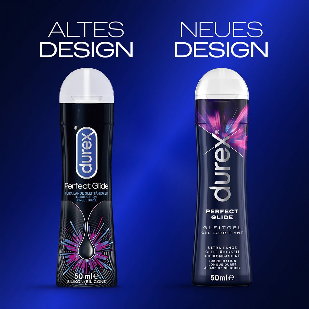 Confronto vecchio e nuovo design del flacone Durex Perfect Glide.