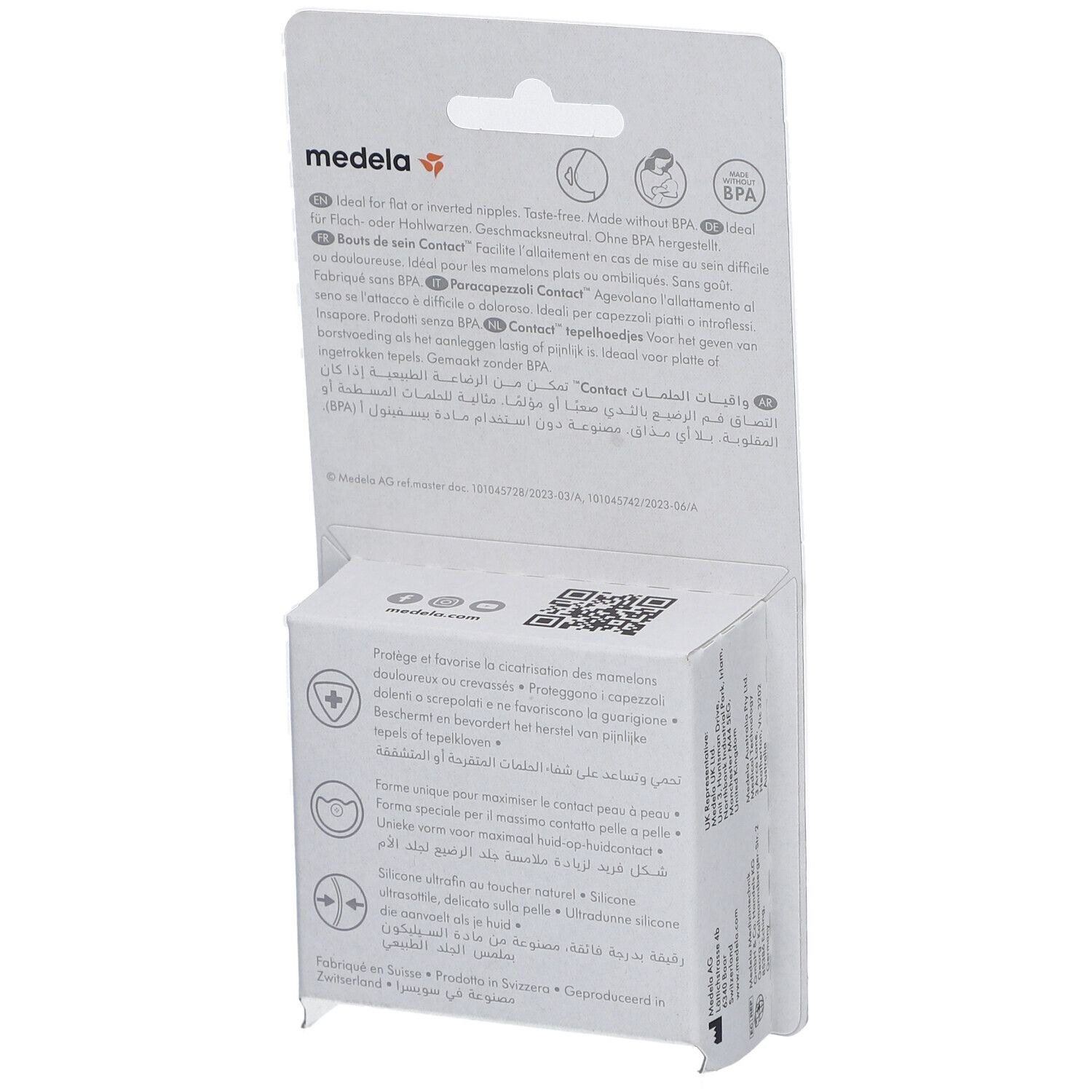 Retro della confezione con informazioni sul prodotto. Testo in più lingue. Marchio e nome del prodotto visibili.