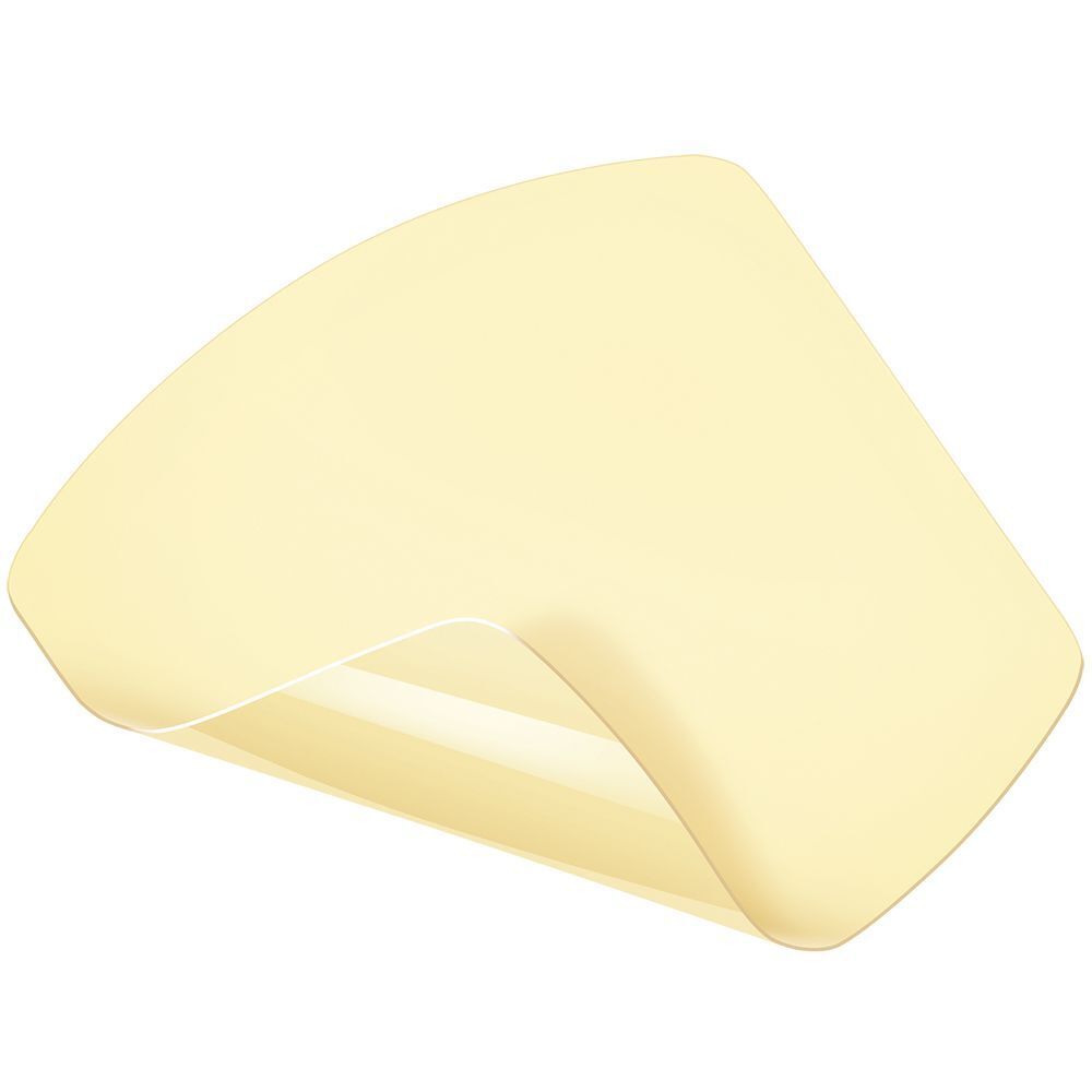 Singola medicazione Hydrocoll thin. Forma beige, rettangolare con angoli arrotondati.