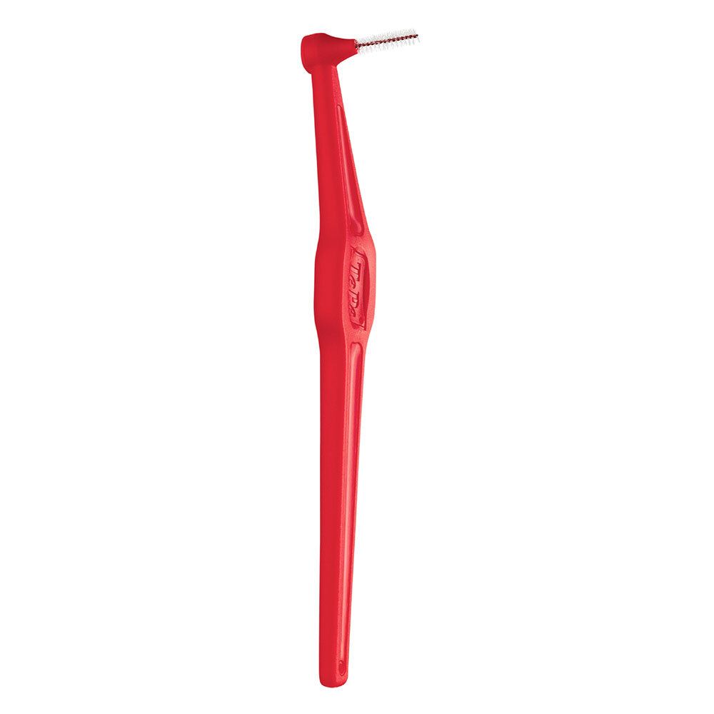 Singolo scovolino rosso. Testina angolata. Manico rosso sottile.