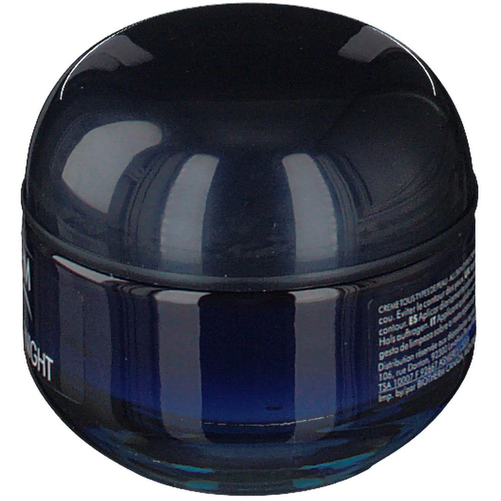 Vasetto blu con coperchio. Scritta: BIOTHERM BLUE THERAPY NIGHT.