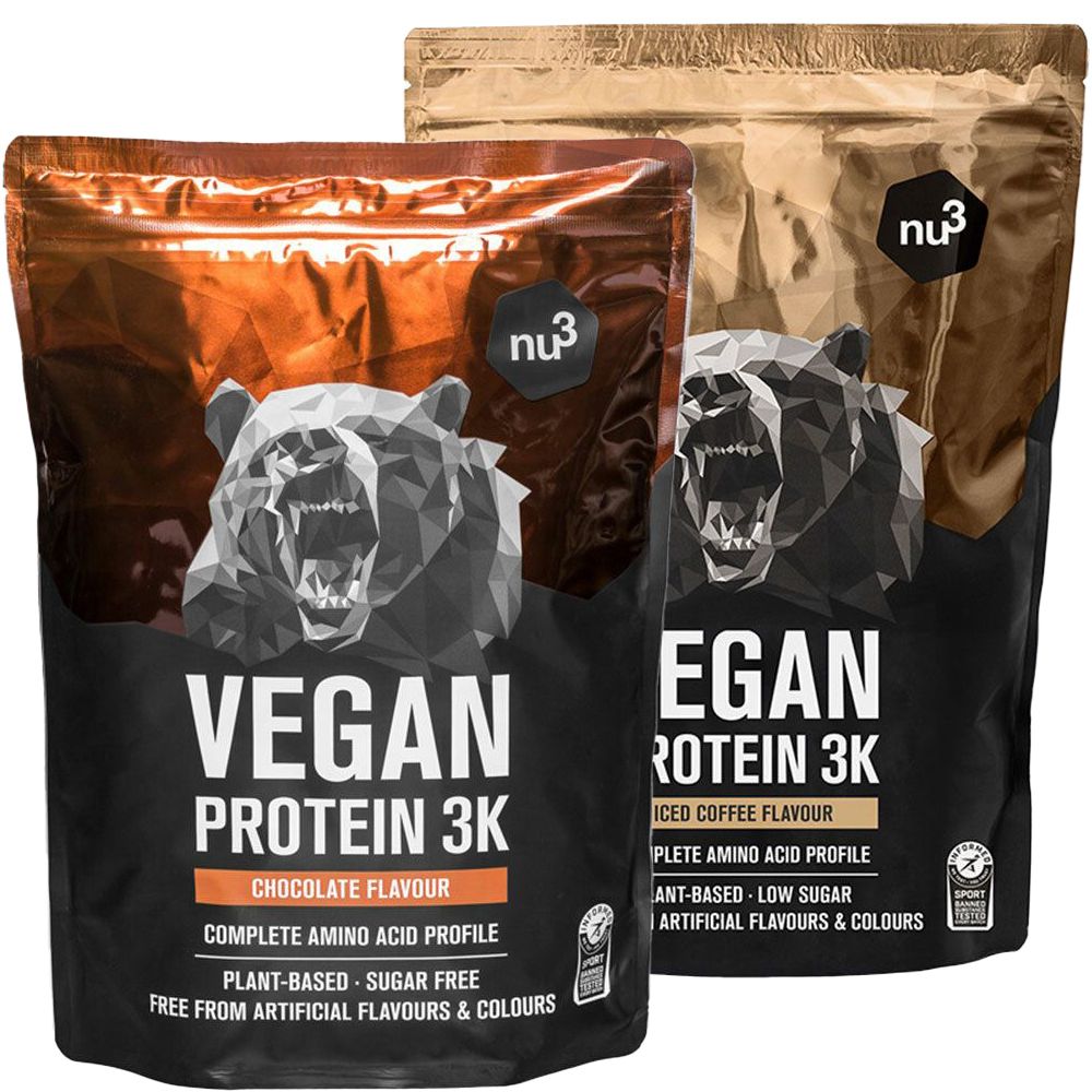 Nu3 Vegan Protein 3K Shake, Cioccolato + Nu3 Vegan Protein 3k Iced Coffee
