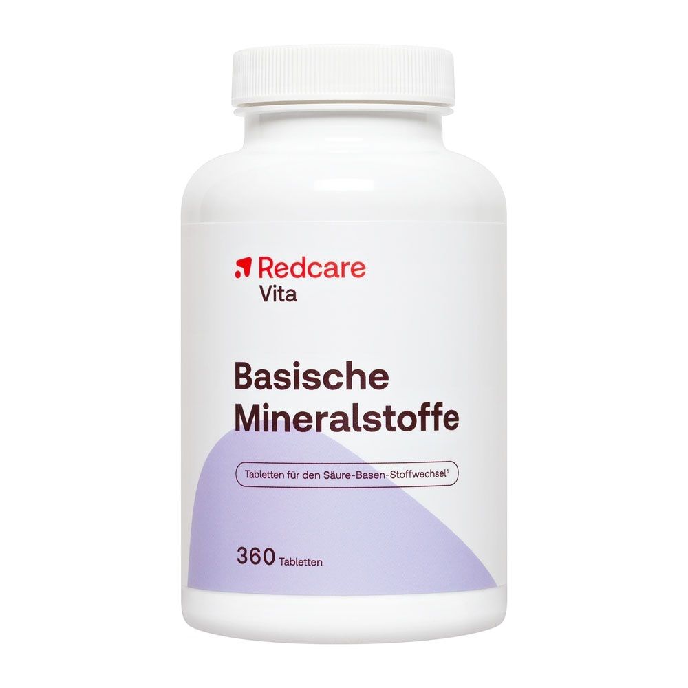 Una bottiglia di Redcare Vita Sali Minerali Basici con 360 compresse.