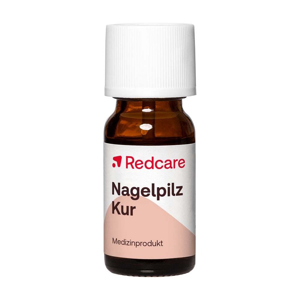 Flacone Redcare Nagelpilz Kur con tappo bianco. 10ml.