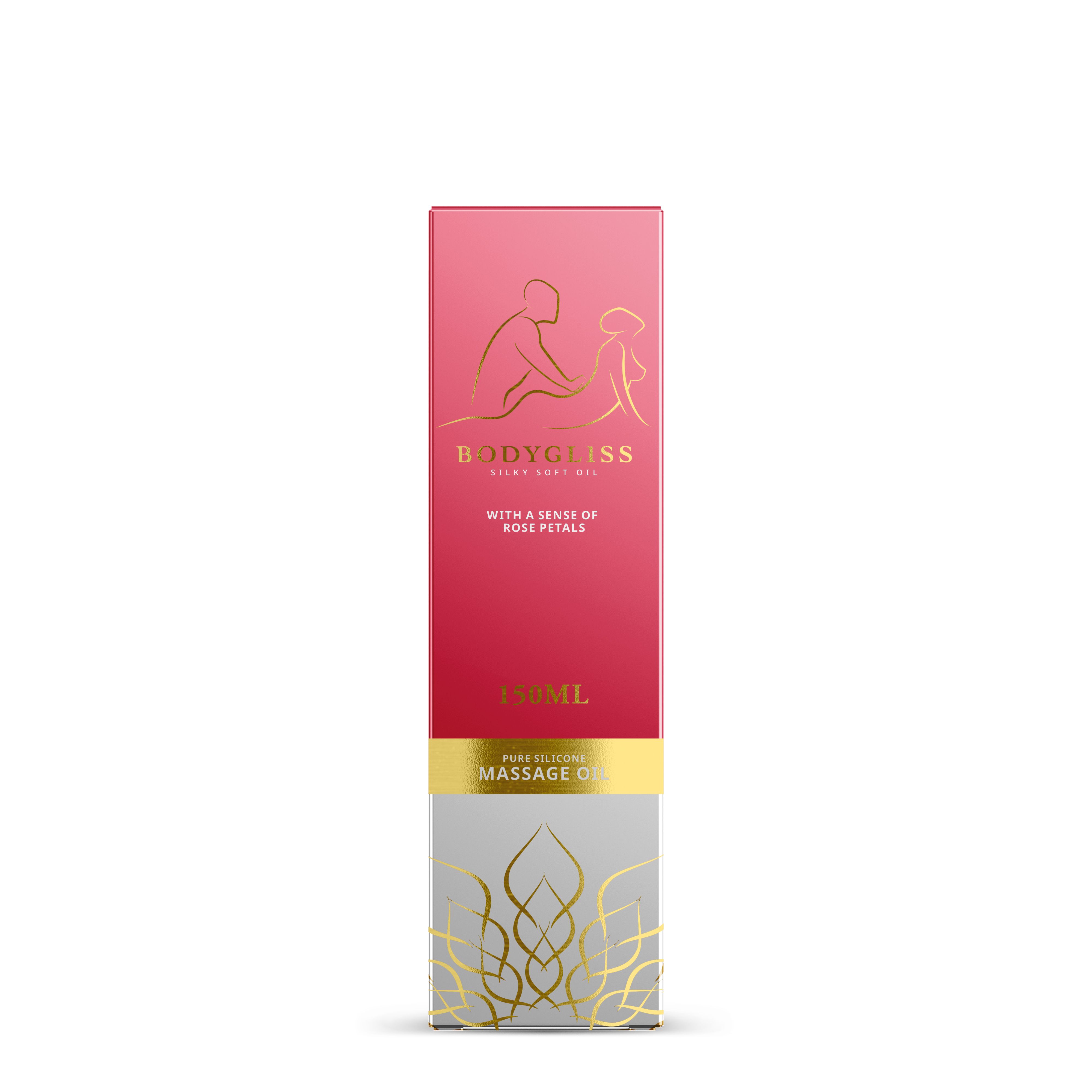 Confezione olio da massaggio, 150ml, con profumo di petali di rosa.