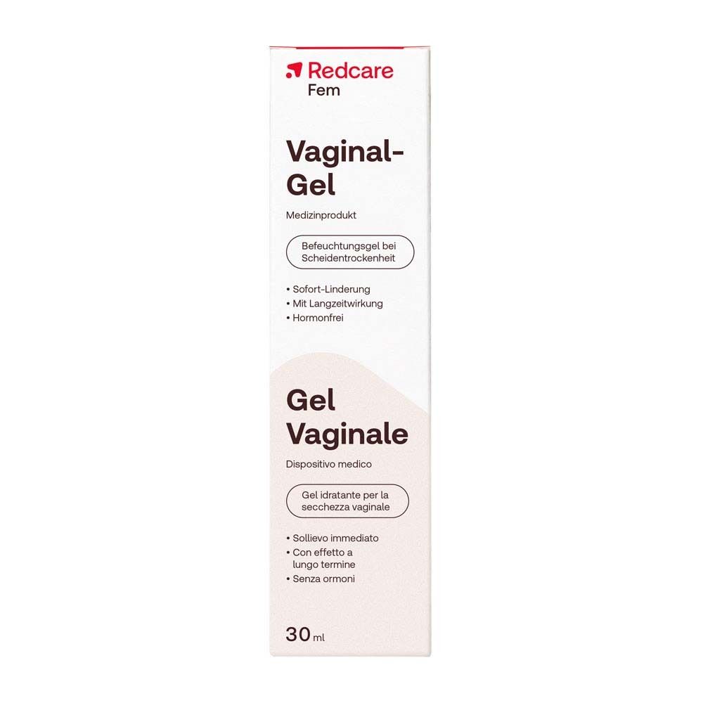 Una confezione di Gel Vaginale Redcare Fem, dispositivo medico, 30ml.