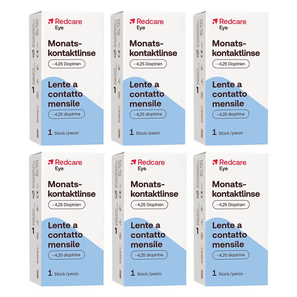 Redcare Lente a contatto mensile -4,25 Diottrie Set da 6