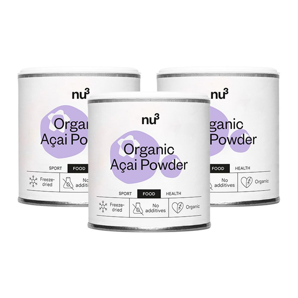 nu3 Acai bio in polvere set da 3