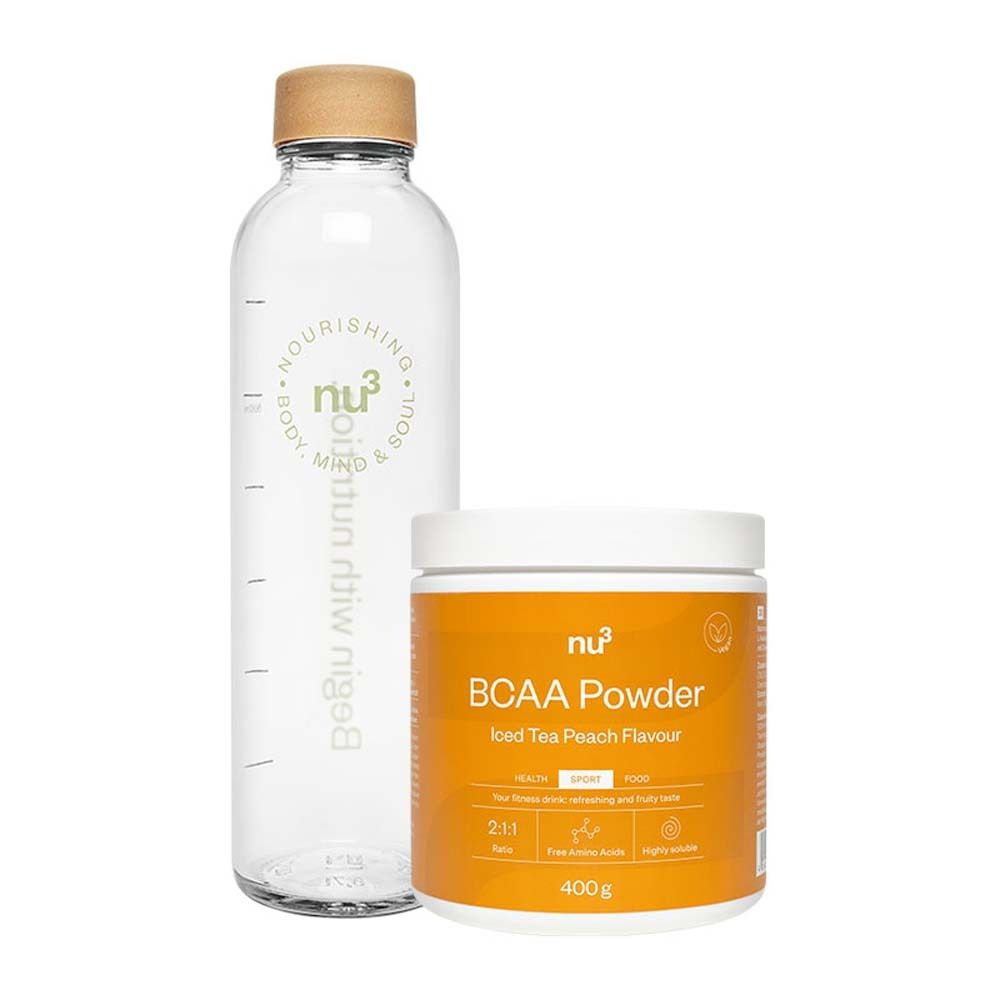  nu3 Borraccia in vetro + nu3 BCAA