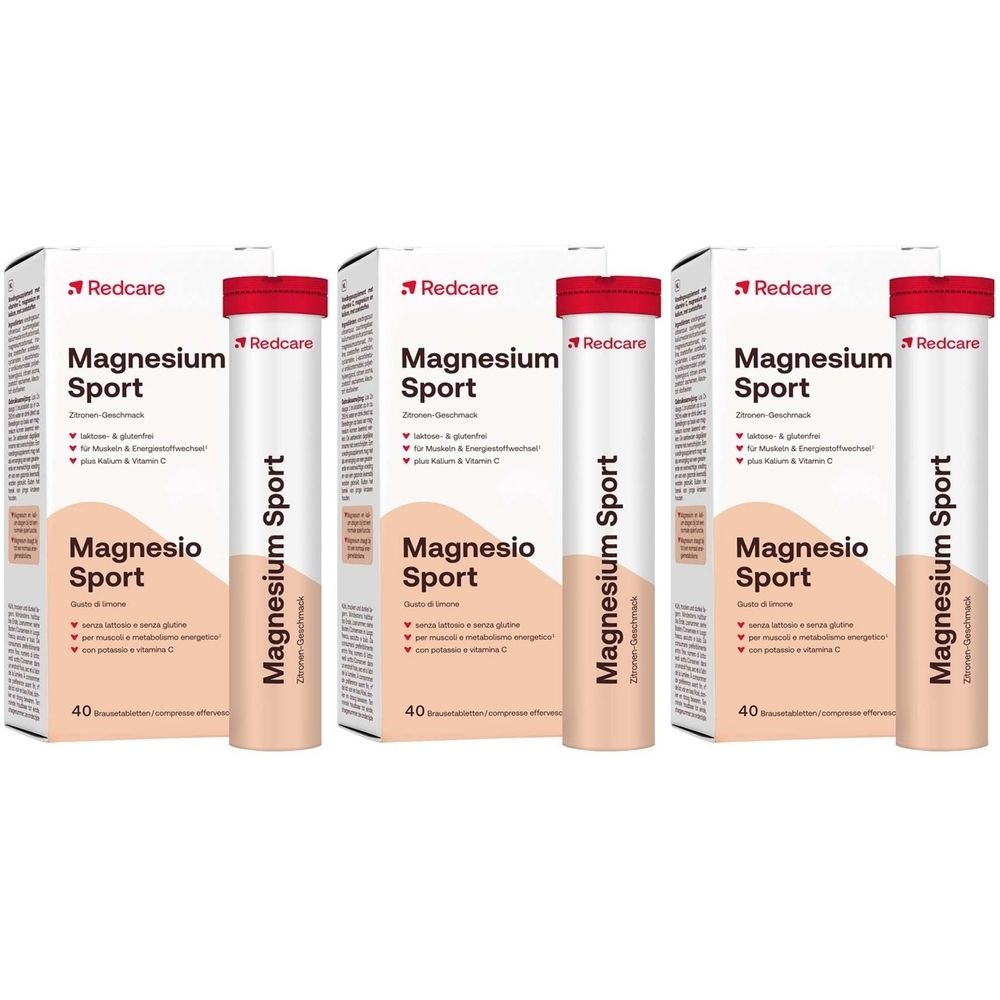 Redcare Magnesio Sport Set da 3 - risparmia il 25% con il codice: 25XREDCARE