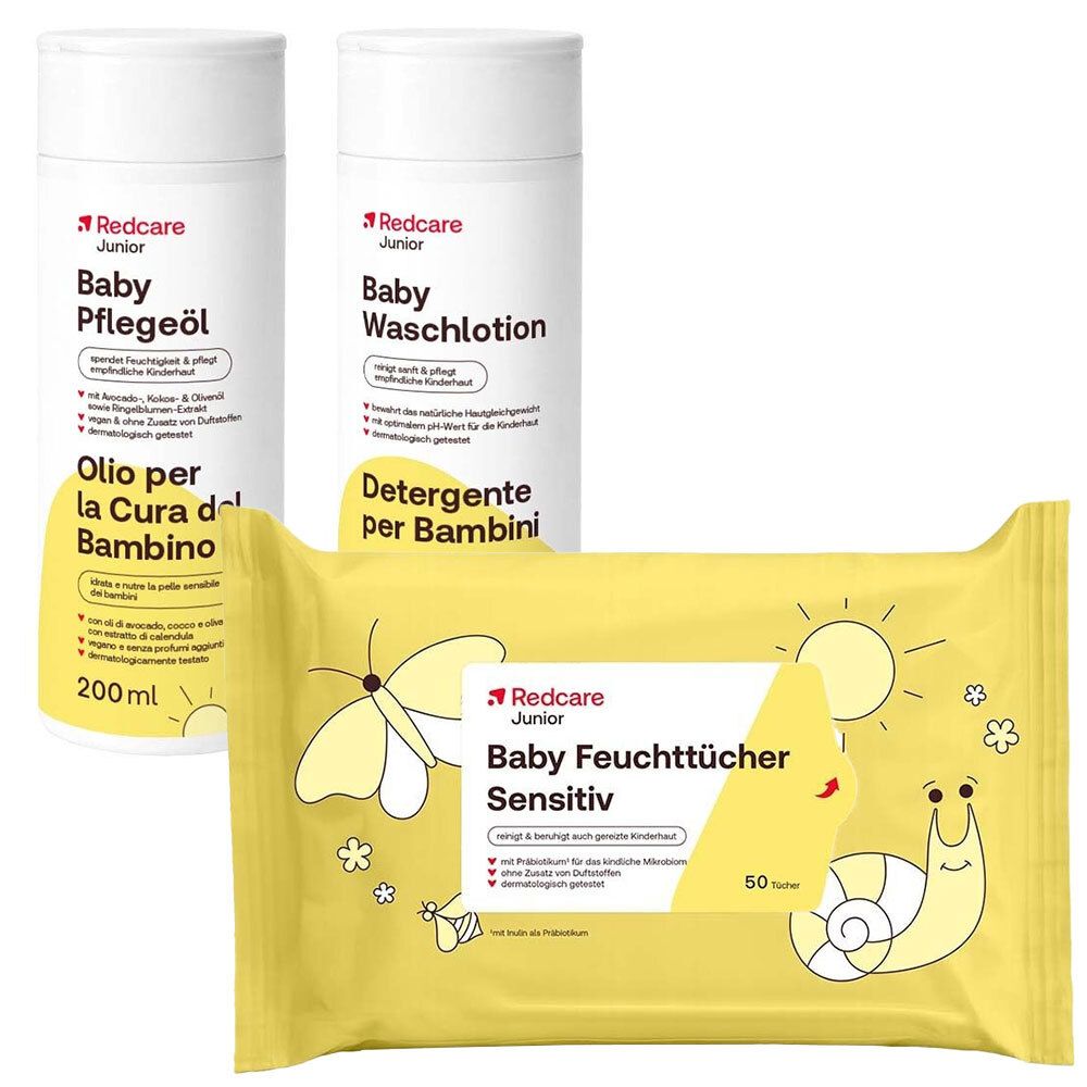 Redcare Junior Hallo Baby Pelle Sensibile Salviettine + Detergente + Olio - risparmia il 30% con il codice: 30REDCARE