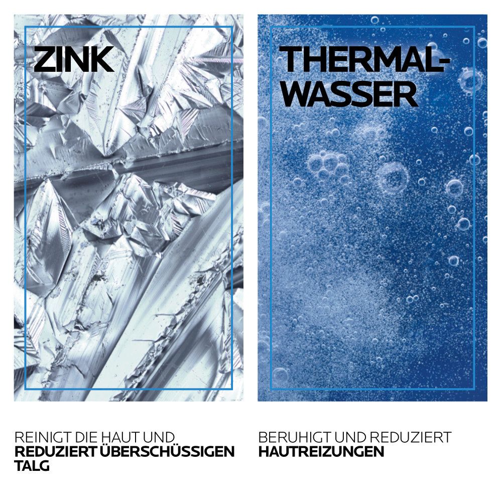 Zinco e acqua termale. Pulisce la pelle e riduce il sebo in eccesso. Lenisce e riduce le irritazioni.