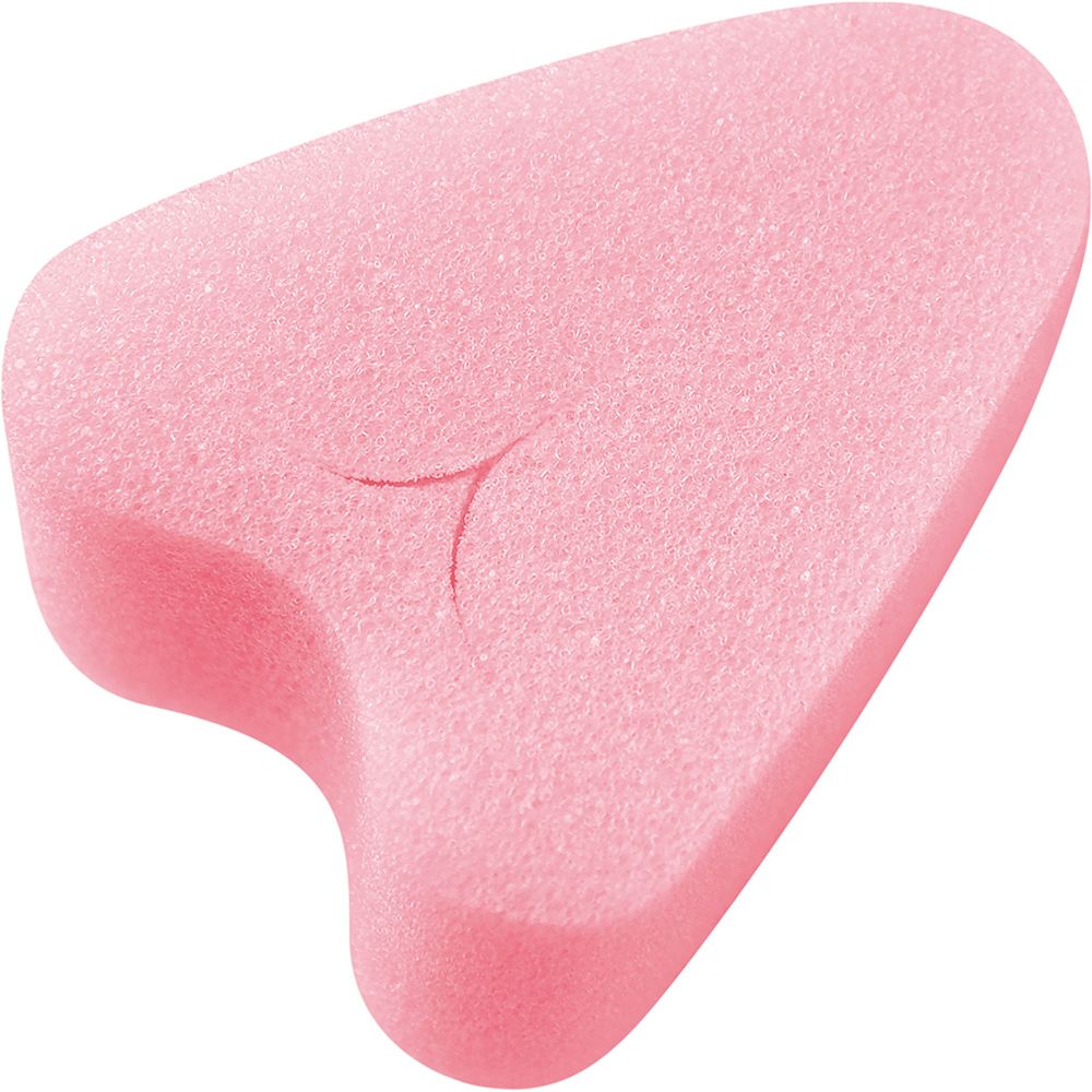 Soft-Tampon rosa. A forma di goccia con una piccola rientranza. Senza filo. Taglia mini.