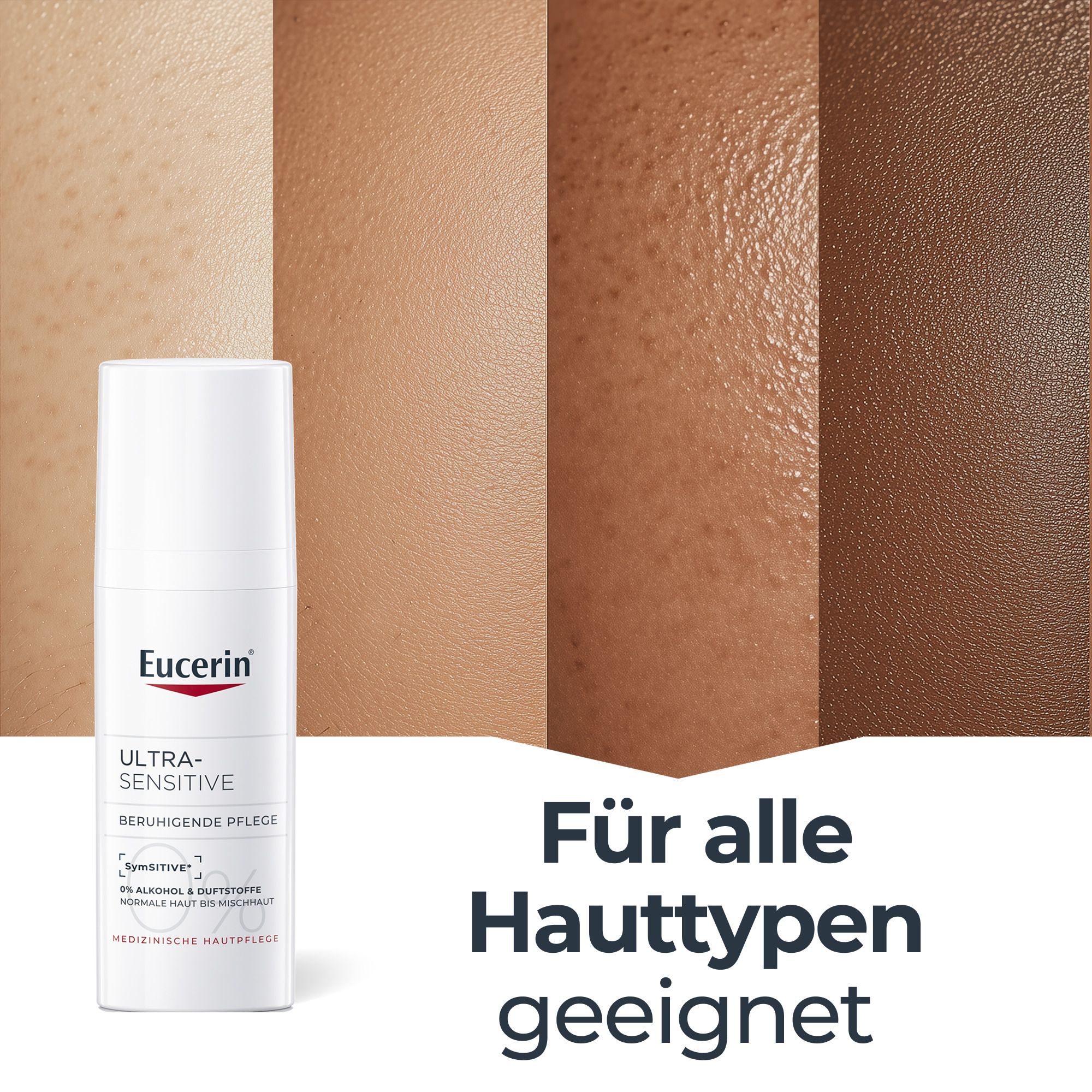 Eucerin UltraSensitive Cura Lenitiva. Adatto a tutti i tipi di pelle.