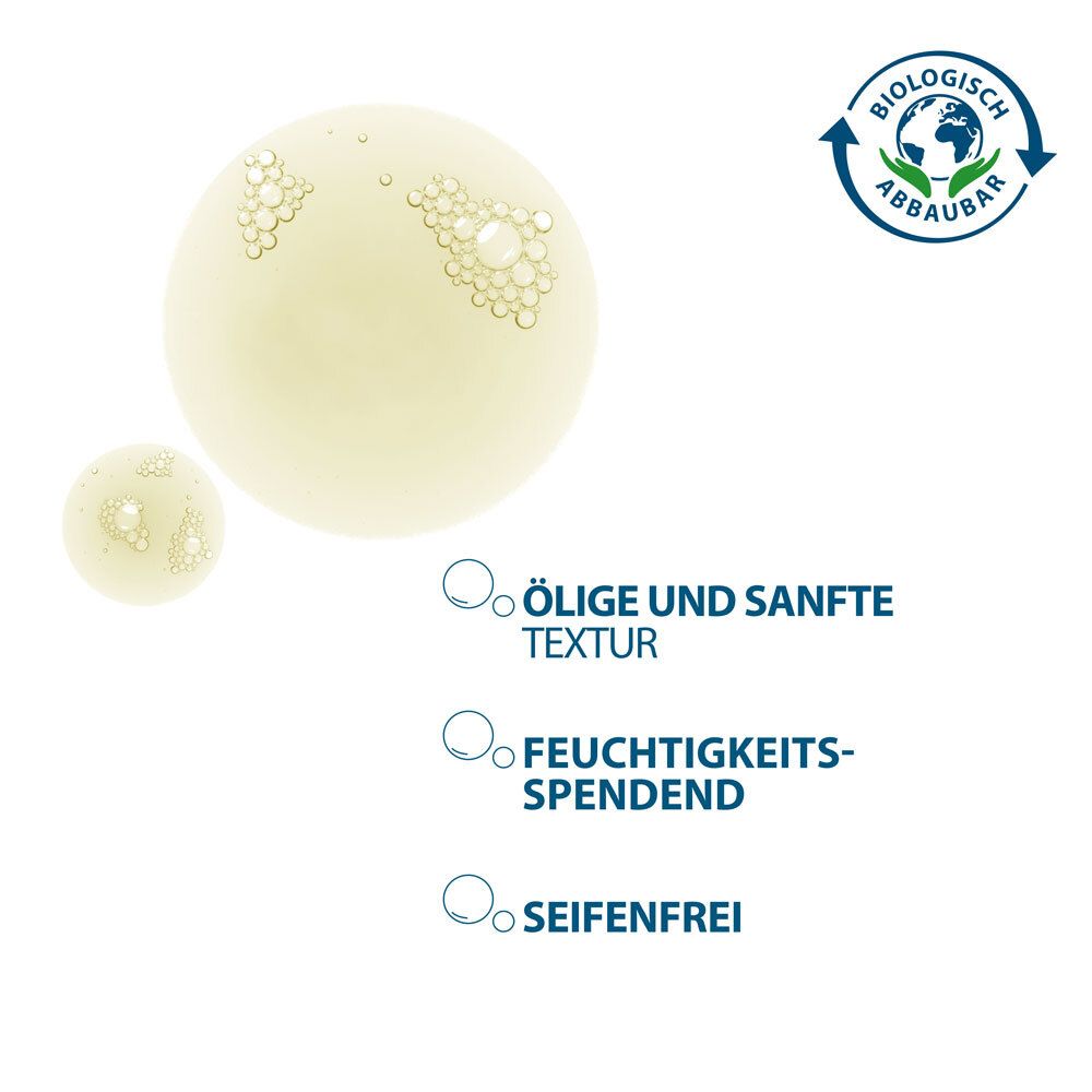 Texture oleosa con bollicine, sigillo "Biodegradabile".