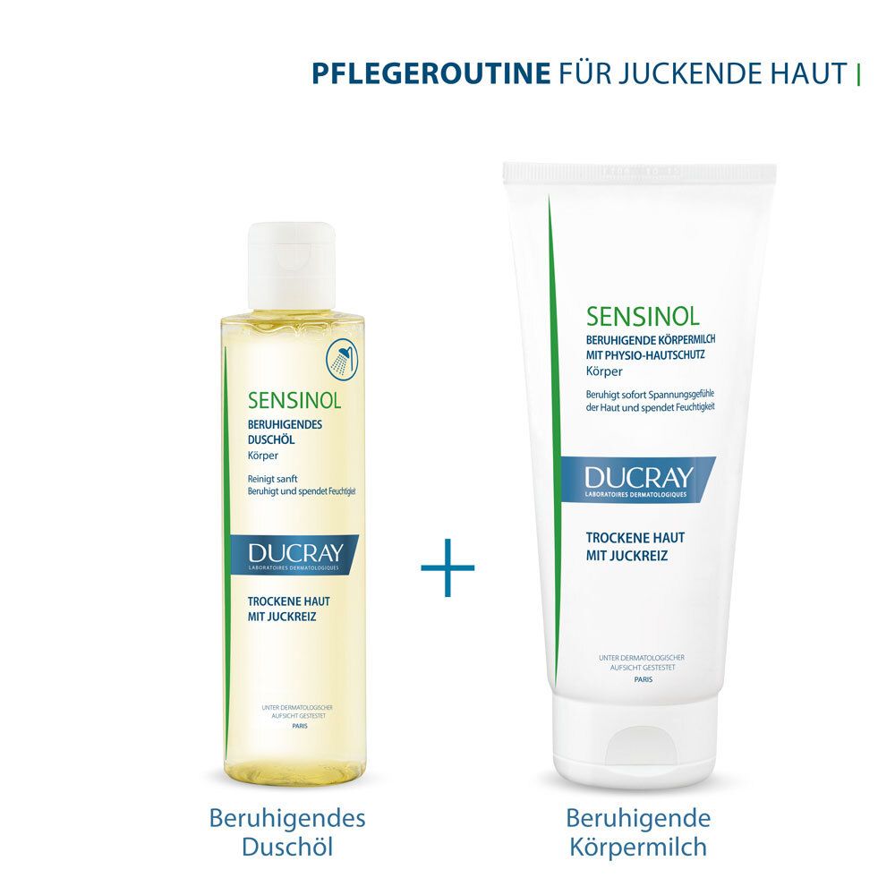 Ducray Sensinol Olio lavante lenitivo e Latte corpo per pelle secca e pruriginosa.