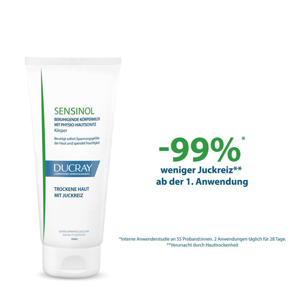 -99% di prurito dalla 1a applicazione. Tubo con testo. Marchio: DUCRAY. Per pelli secche.