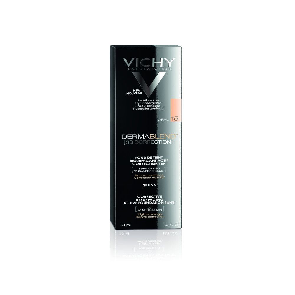 Vichy Dermablend Fondotinta Correttivo 3D, SPF 25, tonalità 15 Opal.