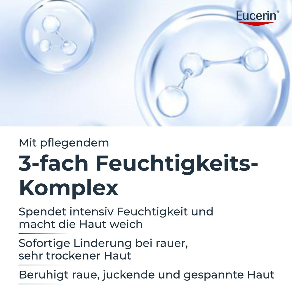 Eucerin UreaRepair PLUS Lotion 10% con complesso idratante triplo per una pelle morbida.