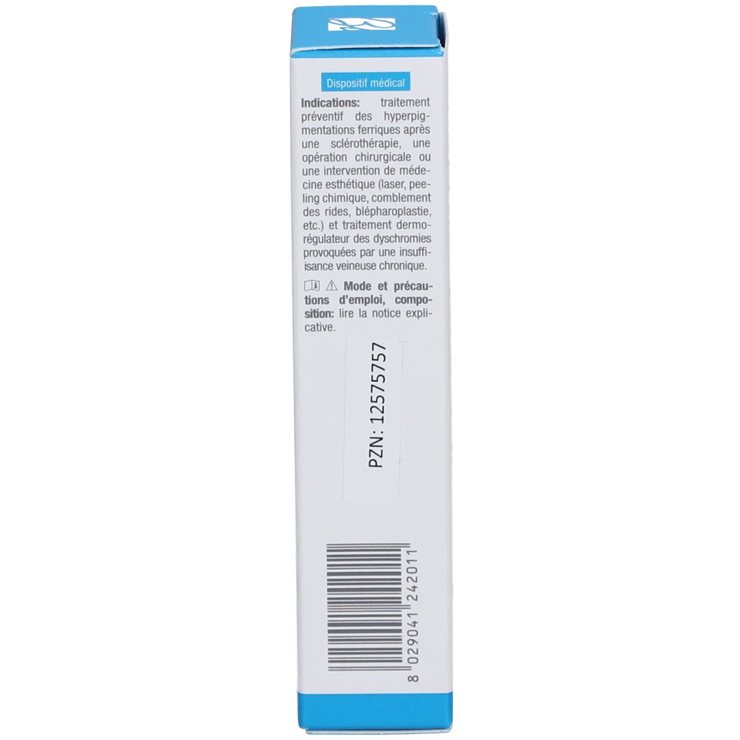 Lato della scatola BIONIKE Ferkelan. Scritta: Dispositivo medico, PZN 12575757.