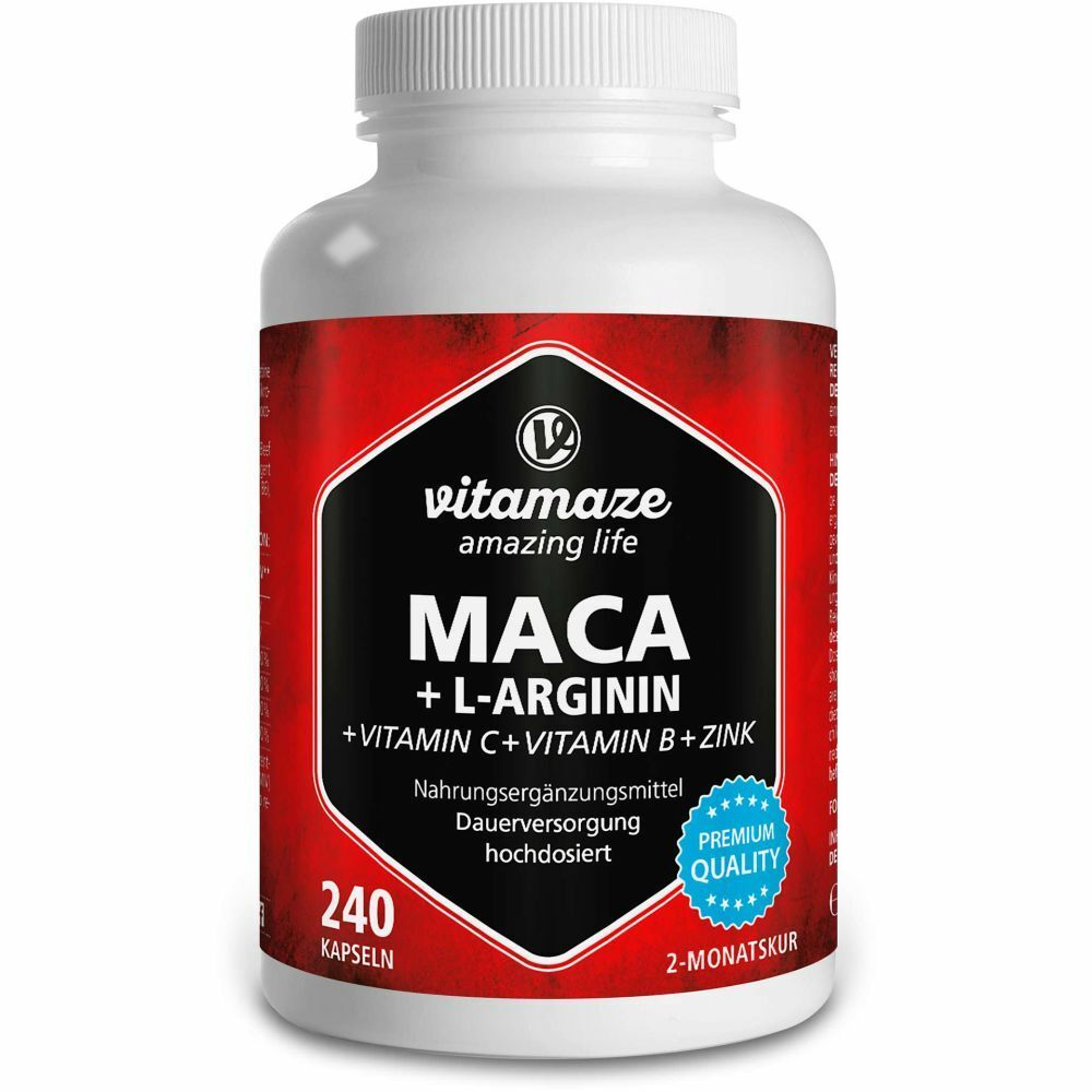 Vitamaze Maca 4000 mg ad Alto Dosaggio + L-Arginina + Vitamine + Zinco