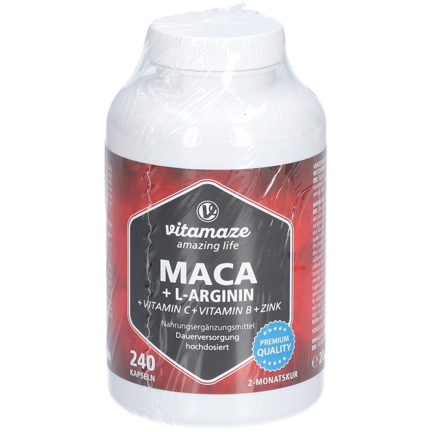 Vitamaze Maca 4000 mg ad Alto Dosaggio + L-Arginina + Vitamine + Zinco