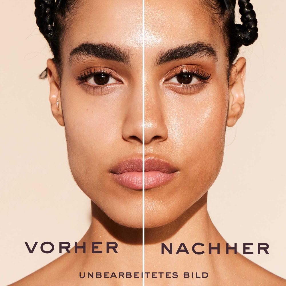 Volto di una donna. Confronto prima-dopo. Immagine non ritoccata. Pelle abbronzata.