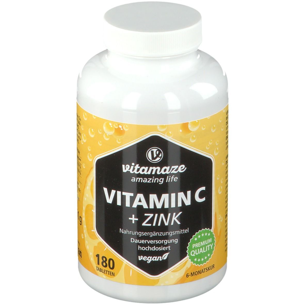 Vitamaze Vitamina C 1000 mg ad Alto Dosaggio + Zinco Vegano