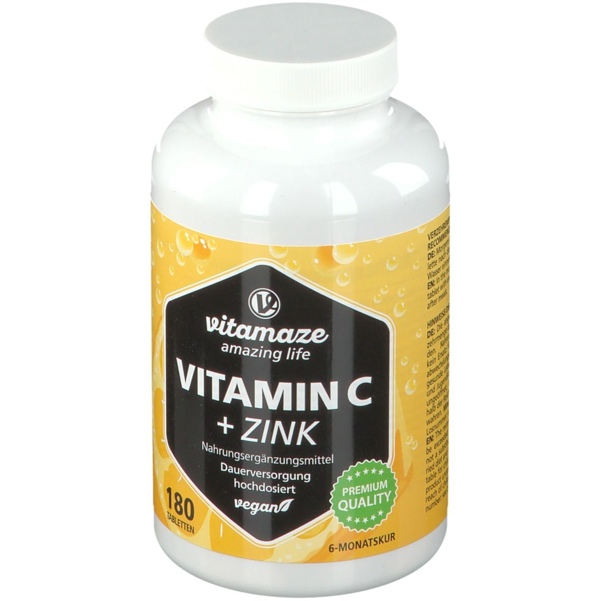 Vitamaze Vitamina C 1000 mg ad Alto Dosaggio + Zinco Vegano