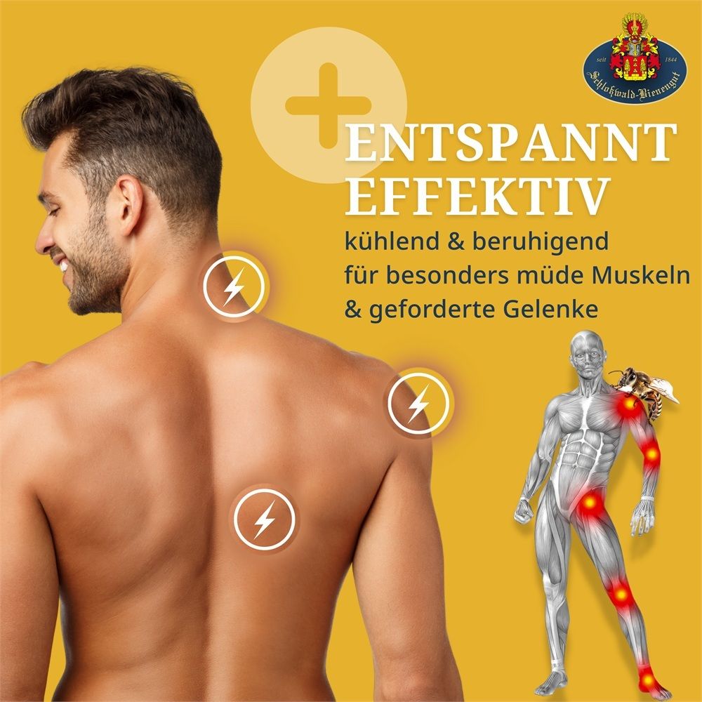 Uomo visto da dietro, con simboli di fulmine sulle spalle e sulle articolazioni. Accanto, una rappresentazione anatomica del corpo.