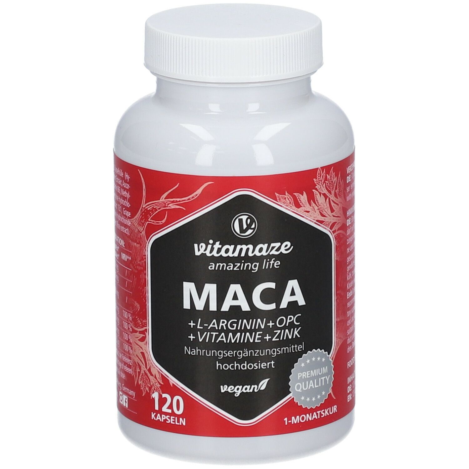 Vitamaze Maca 5000 mg + L-Arginina + OPC + Vitamine + Zinco Vegano