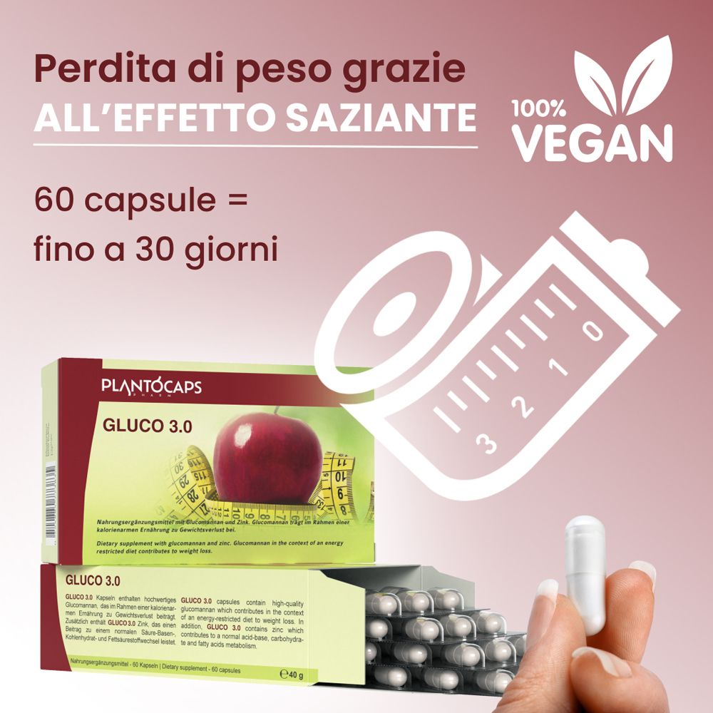 Confezione PlantoCaps Gluco 3.0, vista laterale con data di scadenza.