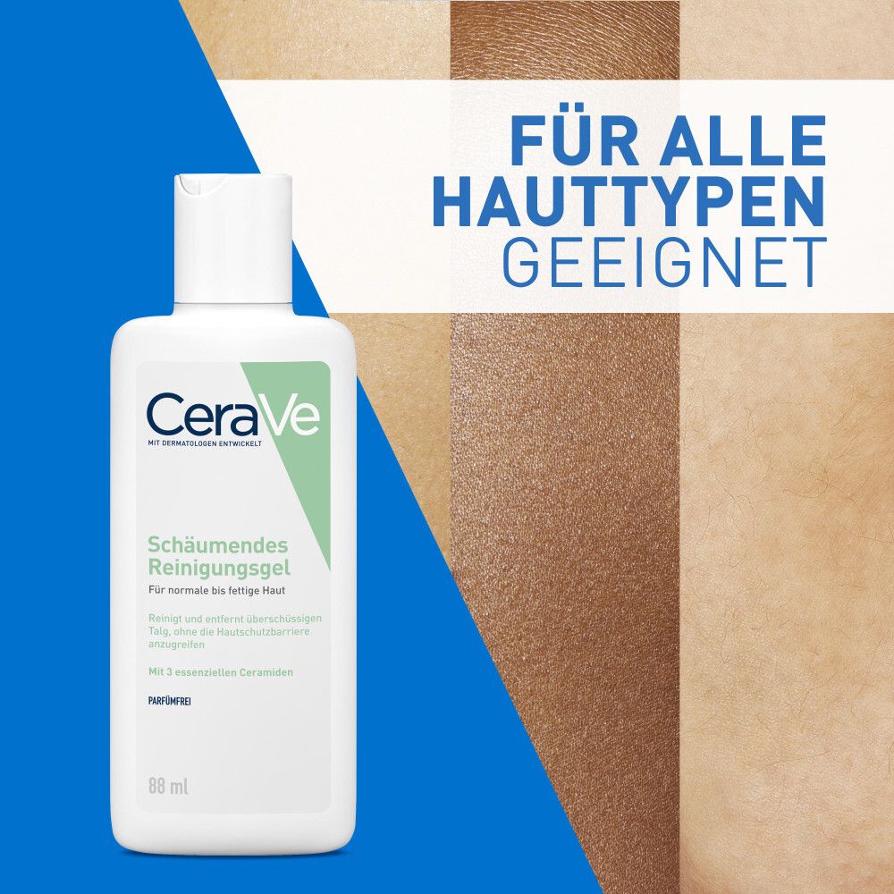 CeraVe Gel Detergente Schiumogeno, 88ml, per pelli da normali a grasse.